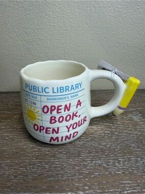 Public Library 'Open a Book, Open Your Mind' Ceramic Mug